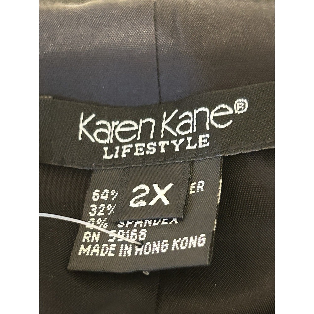 Karen Kane Womens 2X Black Ribbon Woven Floral Stud Decor Holiday Jacket NWT - Picture 5 of 14